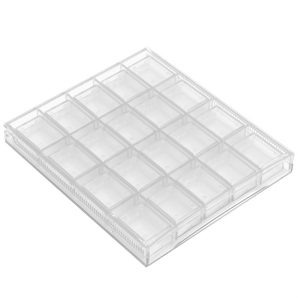 20 rutnät Nagel Dekoration Sekvens Organisera Box Transparent Tom Nagel Konst Förvaringslåda (Klar)