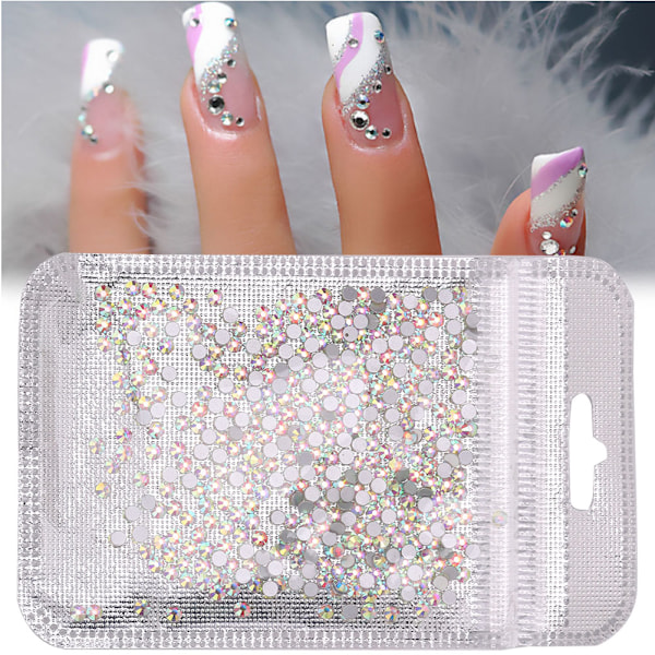 1000 st Nail Art Rhinestones Färgglada Platta Botten Nail Dekoration Rhinestones Manikyr Verktyg 02#