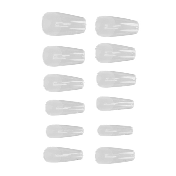504 stk. klare falske negletips fuld dækning semi frostet ultra tynde falske negletips til manikyr salon hjem DIY type 12
