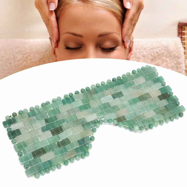 Ögonmask ansiktsmassager Naturlig Jade Sten Släcker Trötthet Minskar Sömn Avkoppling Vård Verktyg Aventurin