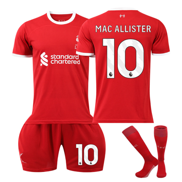 2023-2024 Liverpool barnedraktsett med sokker - nr. 10 MAC ALLISTER #XS No.10 MAC ALLISTER #XS