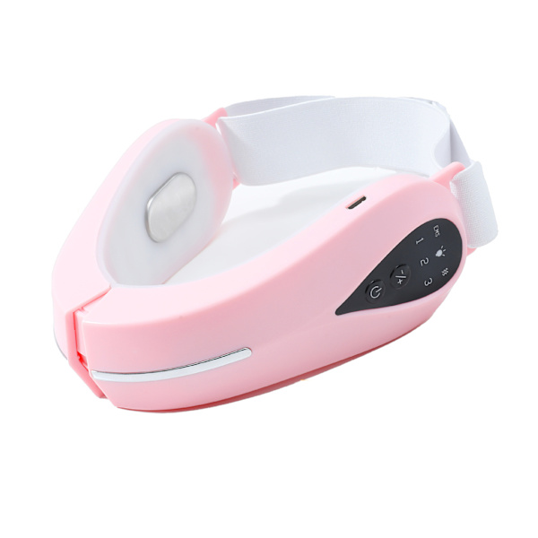 V-formad ansiktsmassageapparat Bluetooth-fjärrkontroll Dubbelhaka Reducer Smart Face Lifting Machine för hemmet Rosa
