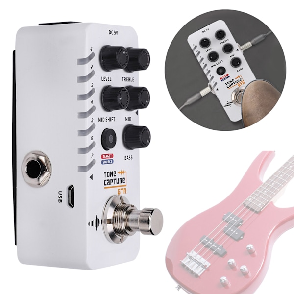Gitarr Effekt Pedal Tone Capture 7 Förinställda Platser True Individuell EQ Pedal Bypass Full Metal Skal