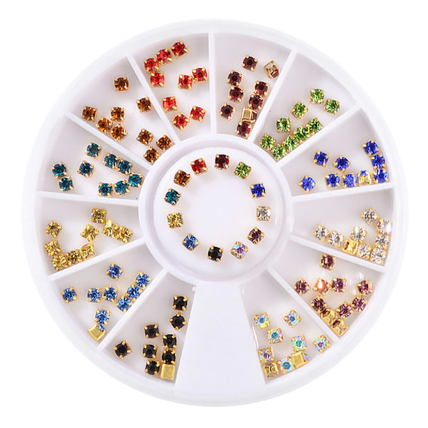 Neglekunst Dekorationer Metal Kant Klo Rhinestone 3D Neglekunst Mærkat Manicure Værktøjer