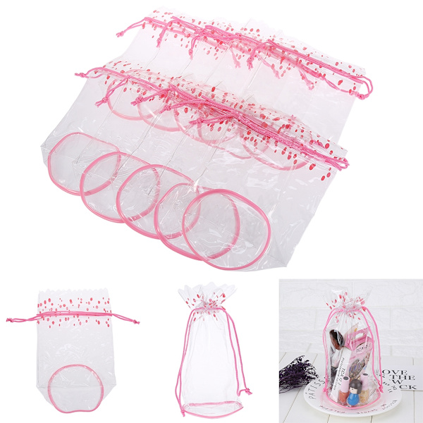 10 st/set Transparent Nagelverktyg Förvaringsväska Plast Manikyr Verktyg Hållare Behållare Transparent Väska