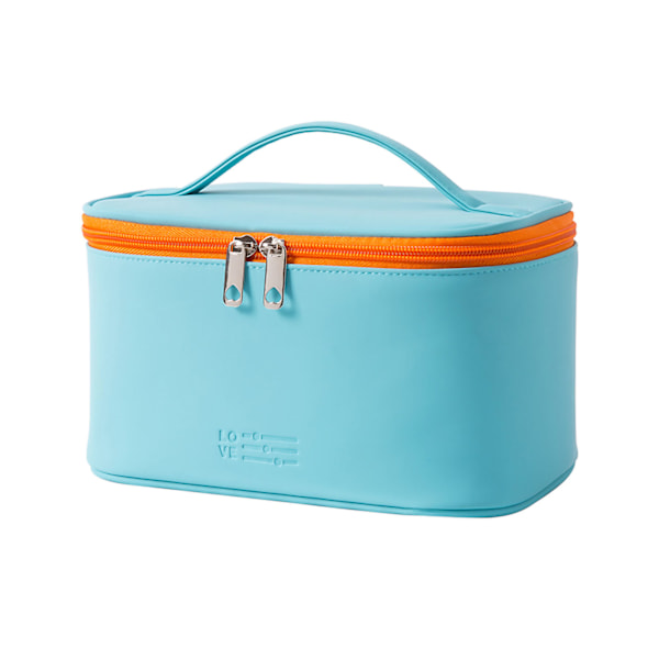 Hand Cosmetic Bag Large Capacity Fashionable Stylish Waterproof Cosmetic Storage Bag Light Blue