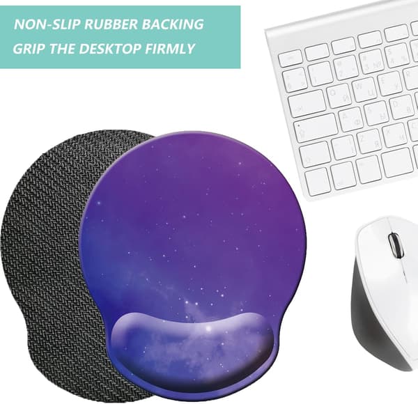 Musematte med håndleddstøtte, ergonomisk musematte med minnefoam håndleddstøtte, sklisikker gummi bunn spillmusematte for hjemmet