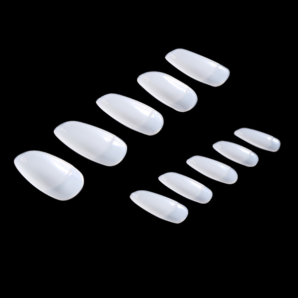 Ovale runde klare halv dækkende falske negle tips kunstige falske negle manicure værktøjer naturlig farve