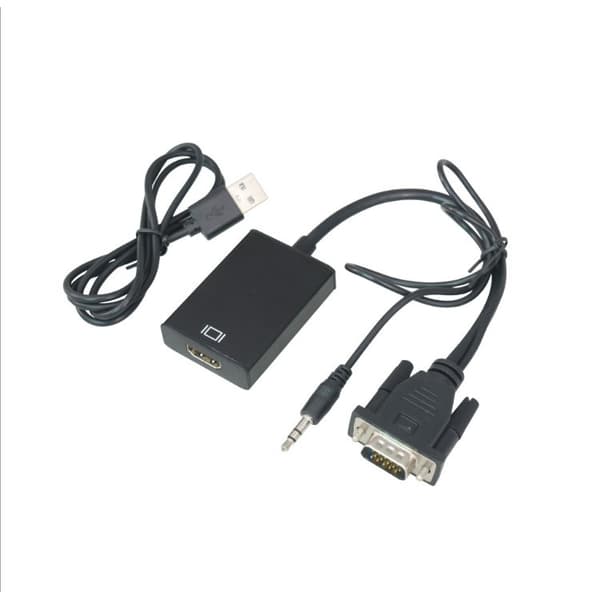 VGA til HDMI kabelkonverter VGA han til HDMI hun computerforbindelse TV med lydkabel stik, 2pak