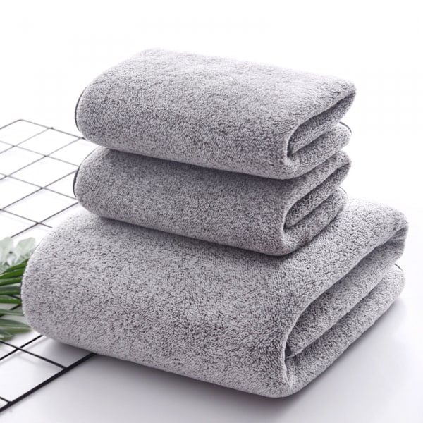 Super Pehmeä Pyyhe Aikuisten Bambuhiili Koralli Pyyhkeet Sarja Pehmeä Ihoystävällinen Käsi Kasvot Pyyhe Bambu (Koko: 2kpl 34×75cm)