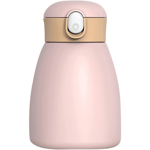 Pipett med multifunktionell vattenflaska, elegant barn, skolsäker vakuumflaska, 600 ml, rosa