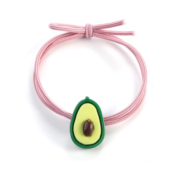 12 stk. hårelastikker i gummi med høj elasticitet - søde hårelastikker i avocado-pink