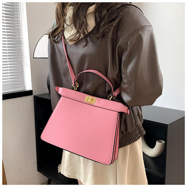 Toteväskor för kvinnor, axelväska, snygg toteväska, stor kapacitet, axelväska, resväska, axelremsväska Pink