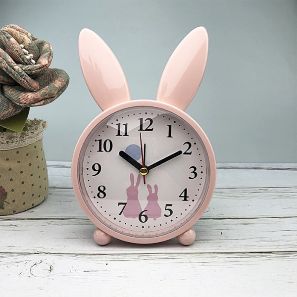 SAYTAY Bedroom Alarm Clock, Bunny Ears Alarm Clock , Student Home Decoration Desktop Clock