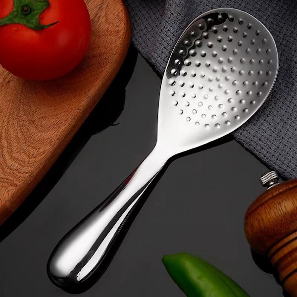 Risskopa, rissked med rostfritt stål, risskedssked, ej rostande risskopa, non-stick risspatel, uppgraderad och elegant