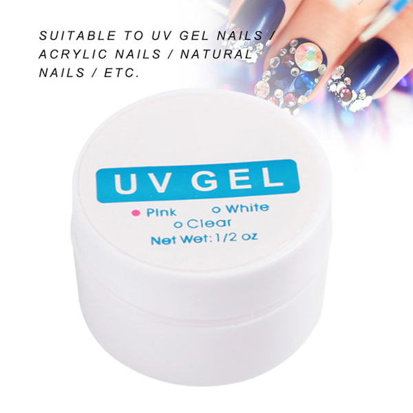 Snabbtorkande kristalllim för nagelförlängning Manikyr UV-gel Builder nagellim rosa