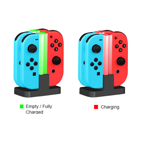 Nintend Switch 4-kontrollspelet Laddare LED-indikator Laddningsdockningsstation för Nitendo Switch Nintendoswitch NS Joy-con Tillbehör