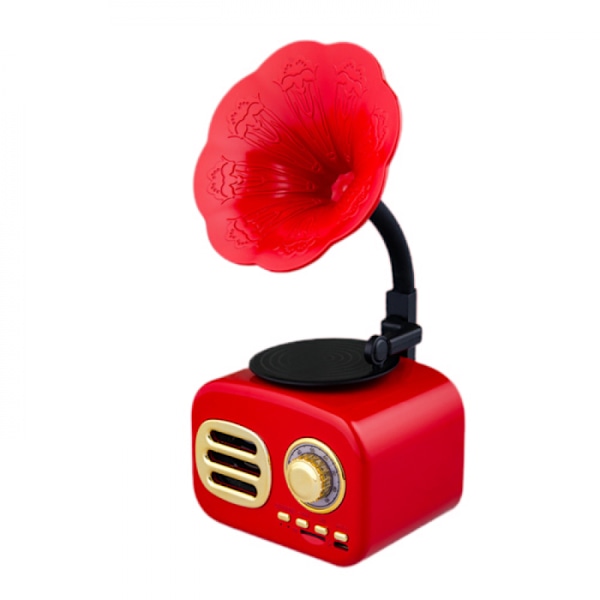 Retro Bluetooth-yhteensopiva kaiutin Kannettava Mini Langaton Grammofonkaiutin TF-paikalla Kannettava lataus punainen kaiutin