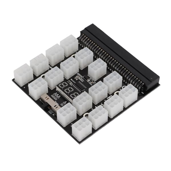 Strømbryterkort strømforsyning serveradapter 17 porter 6-pin LED spenningsdisplay tilbehør
