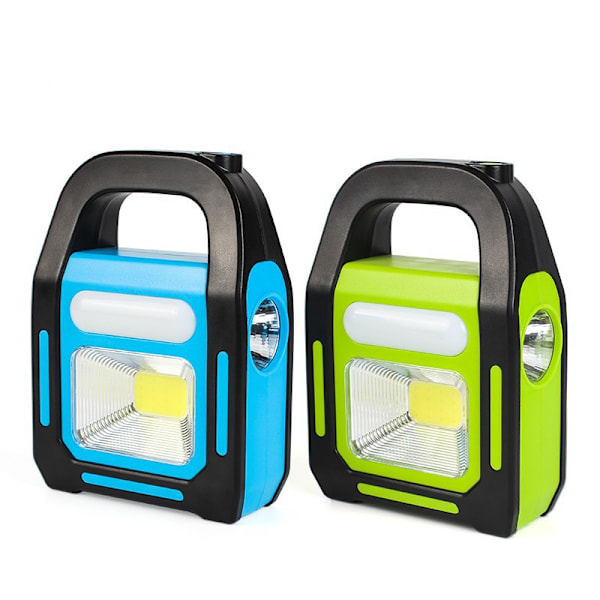 Solar USB Uppladdningsbar Starkaste COB LED Campinglykta, Laddning för Enhet, Vattentät Nödficklampa LED-Lampa green
