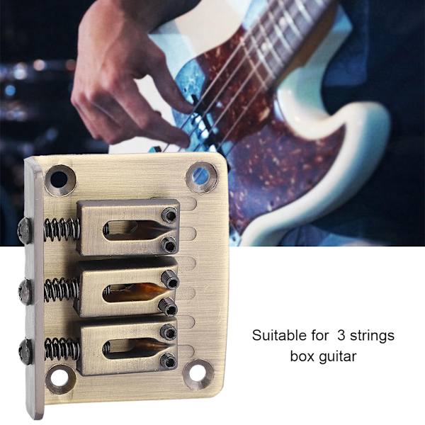 3 Strenger Boks Gitar Bro DIY Strenger Instrument Faste Erstatningsdeler (Bronse)