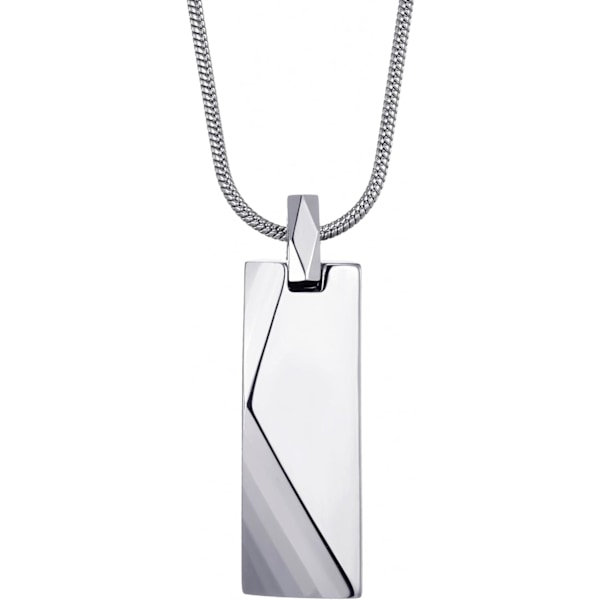 Tungsten Stål Bar Vedhæng Halskæde til Mænd Tungsten Halskæde 24 Tommer Slangekæde X 18K Gold