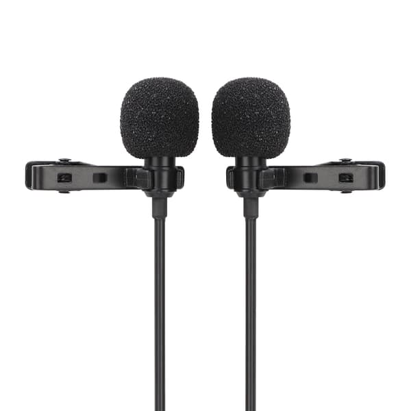 USB dobbelt hoved Lavalier Clip-on mobilmikrofon til kamera smartphone (6 m/19,69 ft)