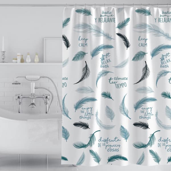 Dusjforheng Polyesterstoff Vanntett Dusjforheng til Bad Maskinvaskbart (80×180CM)