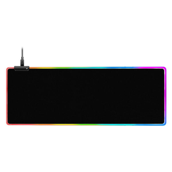 Stor RGB LED-belyst spillmatte for spillmus - Spillmatte med sklisikker bunn - 40x90cm