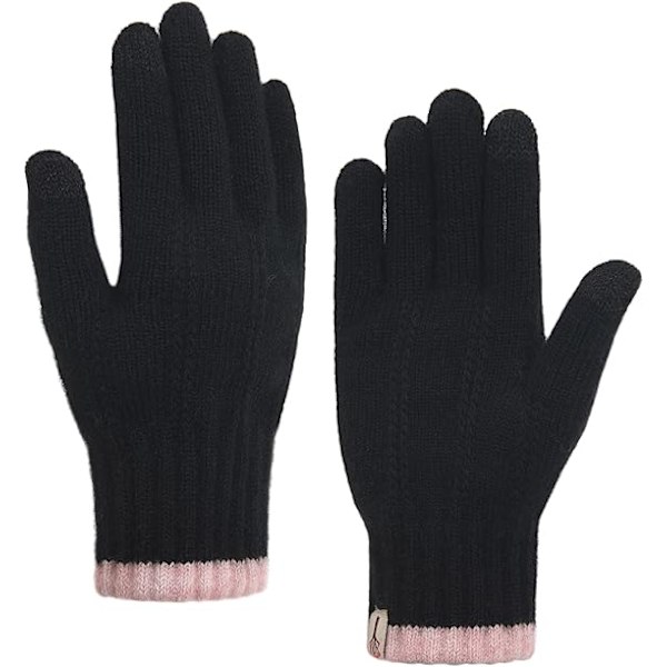 Varmfodrade Vinterhandskar för Kvinnor, Touchscreen-Handskar, Elastiska Stickade Fleece-Handskar för Löpning, Arbete och Utomhusaktiviteter, 05