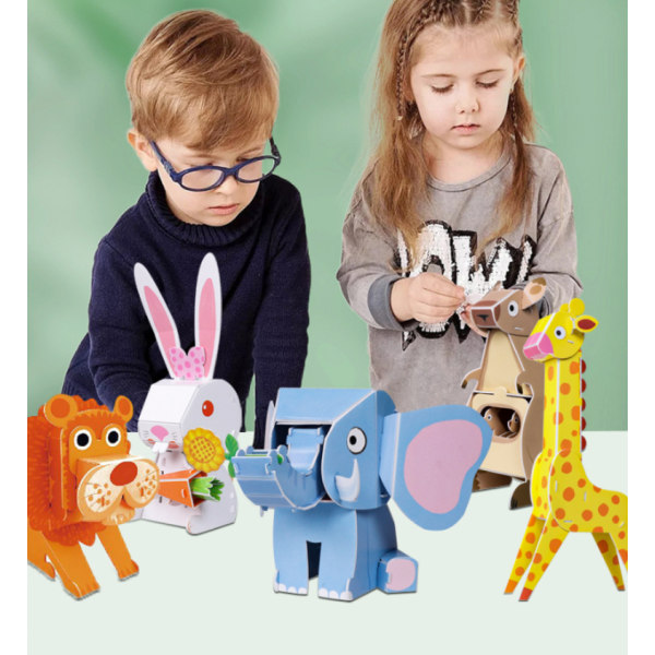 3D-pussel Handgjorda pysselpussel för barn Leksaker för tidig utbildning Roligt djurpussel 3-12 år gamla pojkar och flickor Festival Present