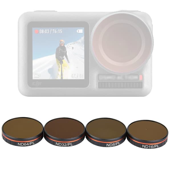 4 stk. kameralinsefilterkit til DJI Osmo Action 8PL / 16PL / 32PL / 64PL