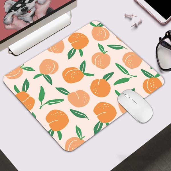 Musematte Appelsiner Musematte Rosa Kontorinnredning for Kvinner Skrivebordstilbehør Sitroner Sommerfrukter Musematte Gave til Kollega Sjef