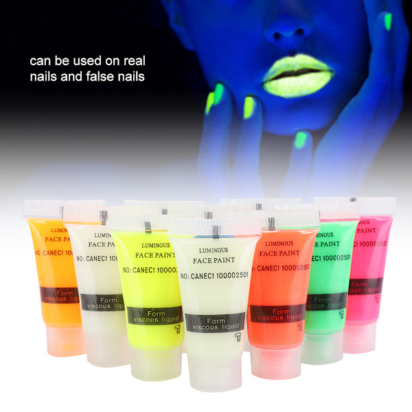 10 st 10g Nagel Fluorescerande Pulver Vattentät DIY Nagelkonst Fluorescerande Pulver Manikyrverktyg