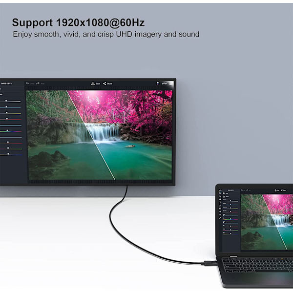 DisplayPort till HDMI 6 fot guldpläterad kabel, Avacon Display Port till HDMI Adapter Hane till Hane Svart ,5 Pack