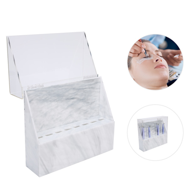 Eyelashes Extension 8 Huller Akryl Pinzetteholder Pinzette Display Stativ Opbevaringshylde Hvid