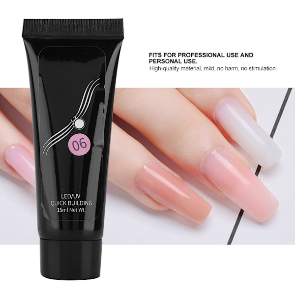 15ml Snabb Nagel Extensions Gel Lätt att Ta Bort Manikyr UV Gel Tillbehör 06