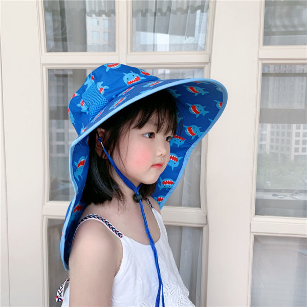 Barnehatter Småbarns Solhatt UPF50+ Bøtte Utendørs Strandlek Solbeskyttelseshette for Barn i Alderen 3~10 Jente Gutt