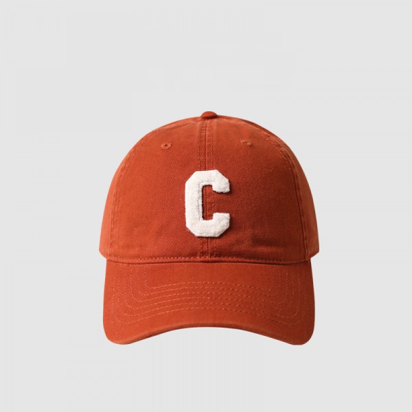 Dotpet C-Word All-Match Soft Top Baseball Cap Couple Peak Cap Trend(Dirty Orange)