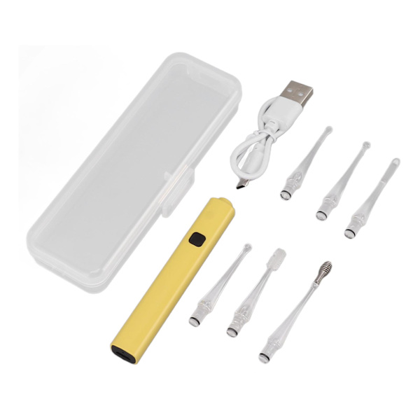 Korvakauha 6 Korvakauhan Kärkeä USB Latautuva Valkoinen LED-Valo Korvavahapuhdistustyökalu Lapsille