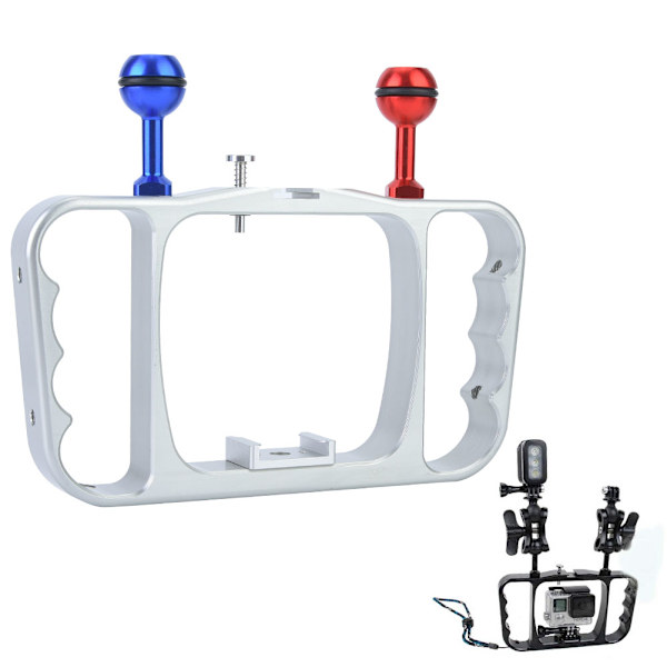 Dykkonsol Ramfäste för DJI OSMO ACTION Gopro Series SJCAM XiaoYi Kameror Silver