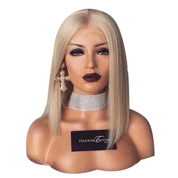 Bob Frisyr Kvinnor Dam Kort Rak Hår Blond Full Peruk
