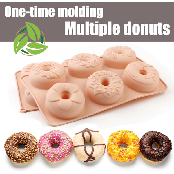 Silikon Mini Donut Kageform - 2-pak 6-huls Silikon Riflet Rørkageforme, Europæisk Kvalitet Non-Stick Silikonforme til Donut, Je
