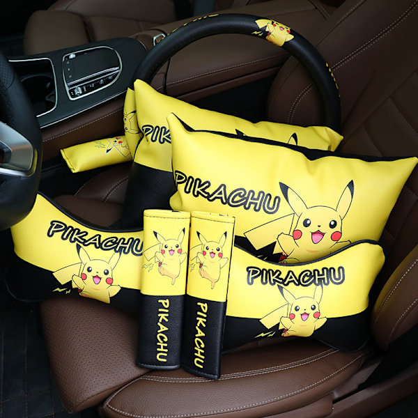 Bilryggstøtte, bilnakkepute, minnefoam nakkepute - Pikachu hengende vevboks 1