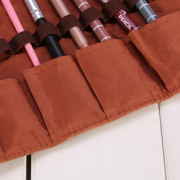 Makeup Canvas Wrap Roll Up Pen Pencil Makeup Bag Case Holder Makeup Brush Retro Romantic Bag