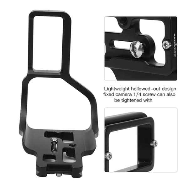 Aluminiumslegering Lodret L-formet Beslag Quick Release Pladeholder Håndgreb til Nikon D750