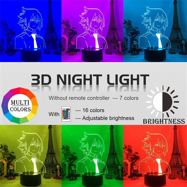 WJ 3D natlamper til drenge og piger Anime Tamaki Amajiki Akryl LED-lys til soveværelse Børns fødselsdagsgave Julegave Hjemmeindretning Sovelampe