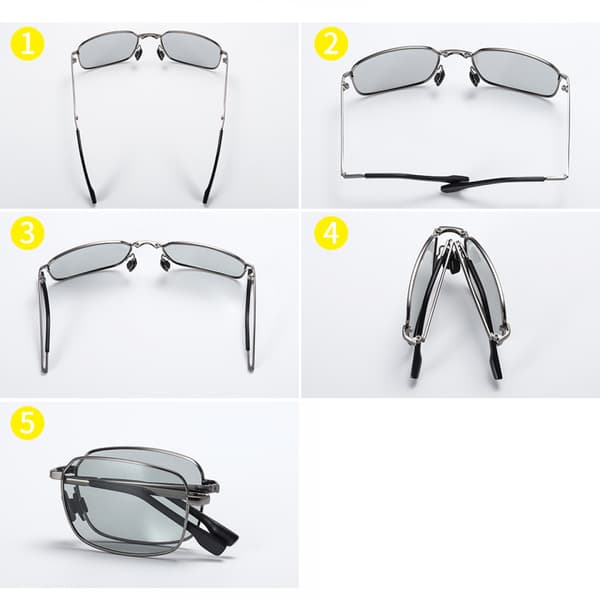 Metalllegeringsramme Foldbare Kompakte Lomme Aviator Solbriller