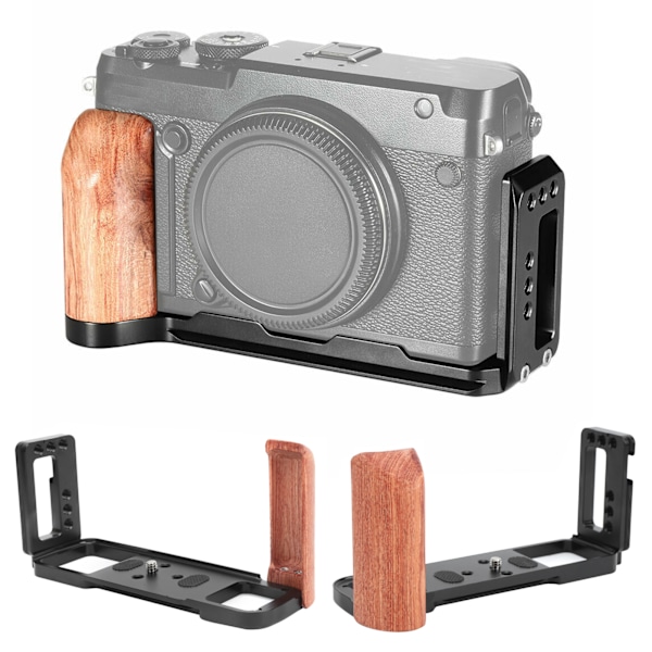 Aluminiumlegering Horisontell Vertikal Snabbkoppling L-Platta Fäste för FUJI GFX 50R