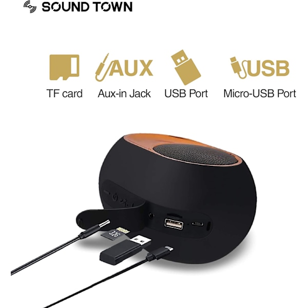 Sound Town X6 Vanntett Bærbar Bluetooth-høyttaler, TWS Bluetooth, IPX54, Stereo, Innebygd Tale-mikrofon, Egnet for Hjem og